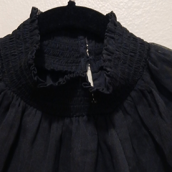 Joie Black Sheer Blouse - Picture 4 of 12